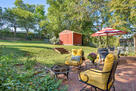 Fenced Backyard with fire pit, BBQ and patio 