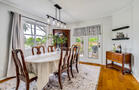 Dining room seats 6 with access to back porch