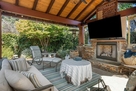 Large Gazebo with 75 inch TV, fireplace and o