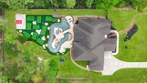 Aerial view with lazy river