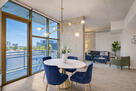 dining area with north facing balcony view