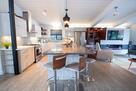 New kitchen with kitchen island seating