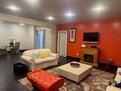 LIVING ROOM: Serving comfort + chic.