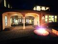 rear courtyard firepit night