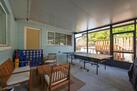Outdoor screened in porch with built in enter