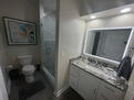 Granite vanity in bathroom