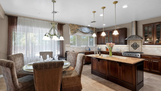 Large kitchen with seating for 6