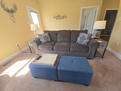 Full Size Coach w/ 2 Storage Ottomans