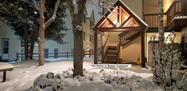 Bldg entrance in snow