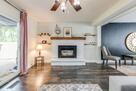living room area with fire place