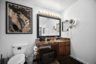 Main bath vanity, medicine cabinet, lighted m