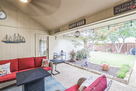 Patio with Lounge Set, Firepit & Colored Ligh
