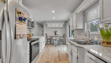 View of kitchen w dining table