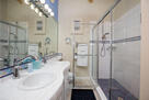 Master Bath, fan, skylight, 2 basins and show