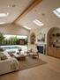 Living room with built-in sauna