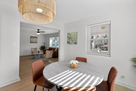 A stylish dining space with seating