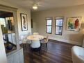 Large windows and beautiful artwork
