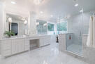 Marble bathroom with spa-like retreat