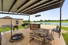 Shared patio in-between the 2 houses