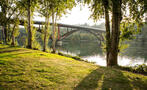 The Willamette River is a 15 minute walk.