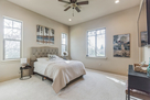 Full bed, upstairs. Views of front yard pond 