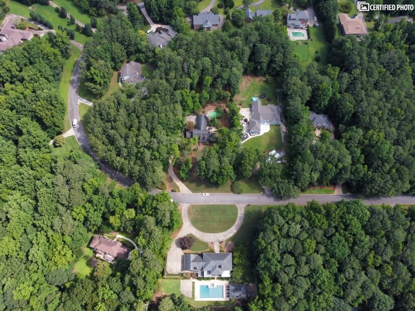 Aerial view of Neighborhood.