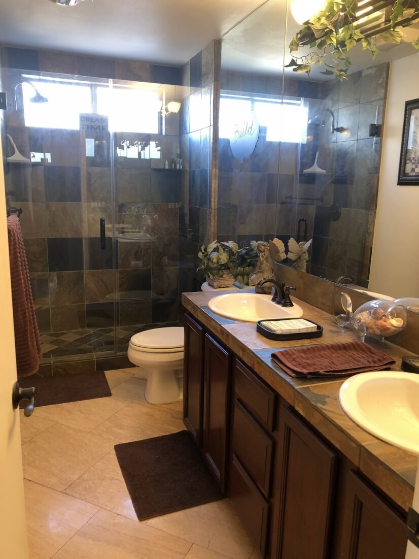 Downstairs bathroom with shower