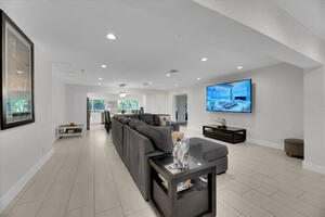 Spacious open-concept living area with modern