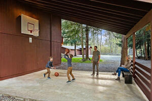 Enjoy the private basketball court.