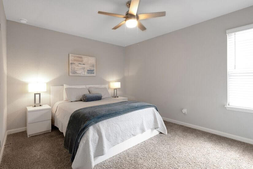 Rest deeply on premium Tempur-Pedic mattresses.