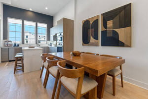 Dining area for meals or additional workspace