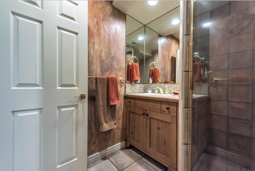 Three quarter bath for the guest room down stairs