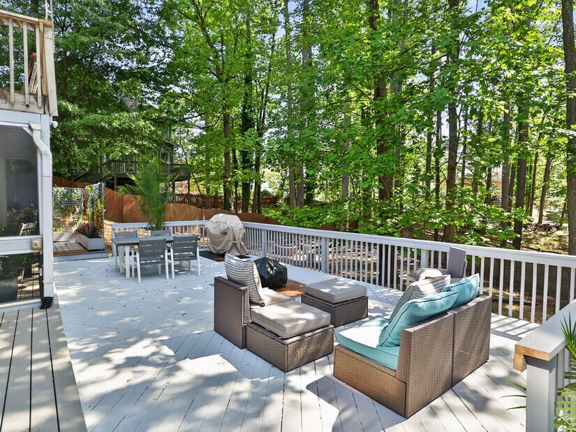 Open deck lounging and game area.
