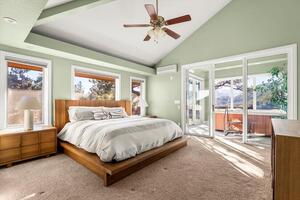 Master bedroom, king sized bed.