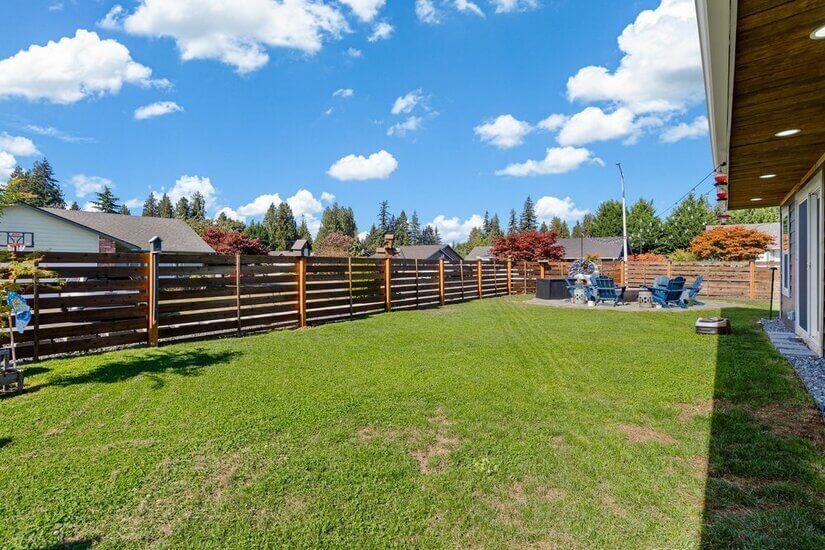 fenced back yard (North Side)