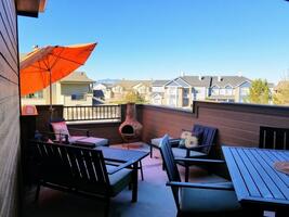 A private patio off the Master Bedroom with m