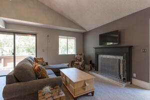 Living space with fireplace