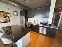 newly renovated kitchen, induction cooktop