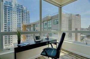 Glass Room Office with City View