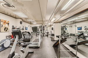 Weight lifting room with TV to keep you entertained