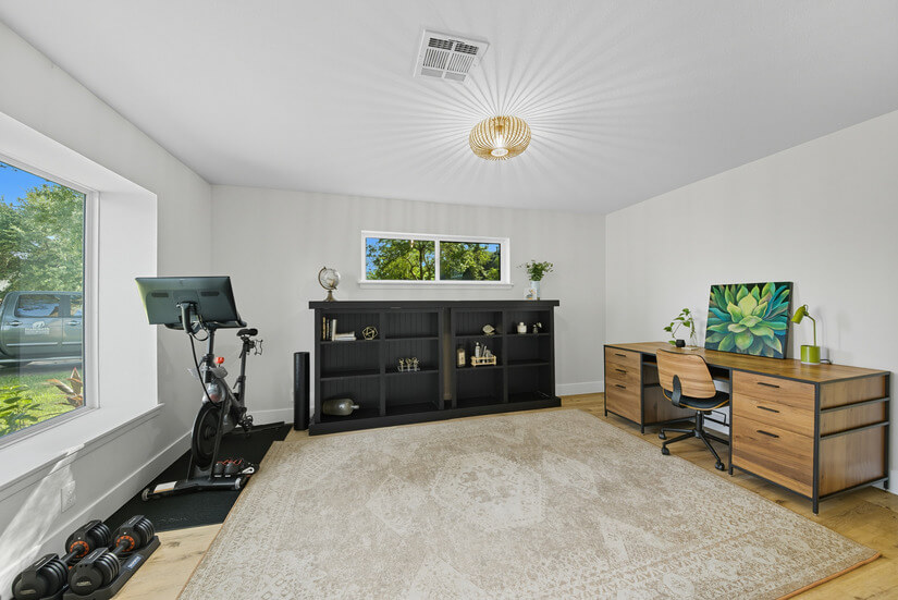 Work from home in style with this sunlit office retreat