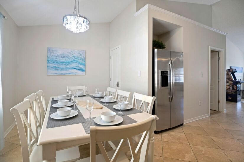 Spacious Dining Area with a Fully Loaded Kitchen