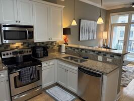 Kitchen open to living room