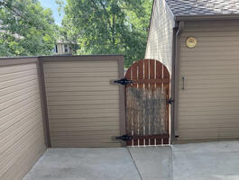 Private Patio with access to garage