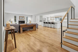 Entry, view of brand new hardwood floors
