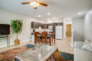 Upstairs living - dining - kitchen combo