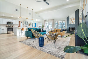 All custom artwork in our designer Livingroom