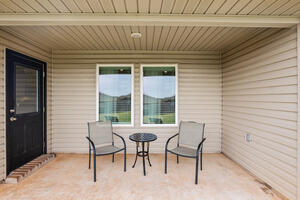 Covered patio seating area