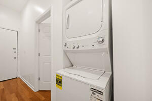 Private in-unit stacked washer and dryer