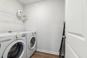 Stay fresh with high-efficiency LG washer and dryer.